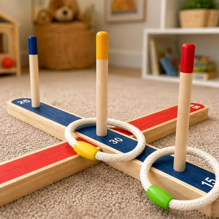 Montessori-ringwerpspel met cijfers & kleuren