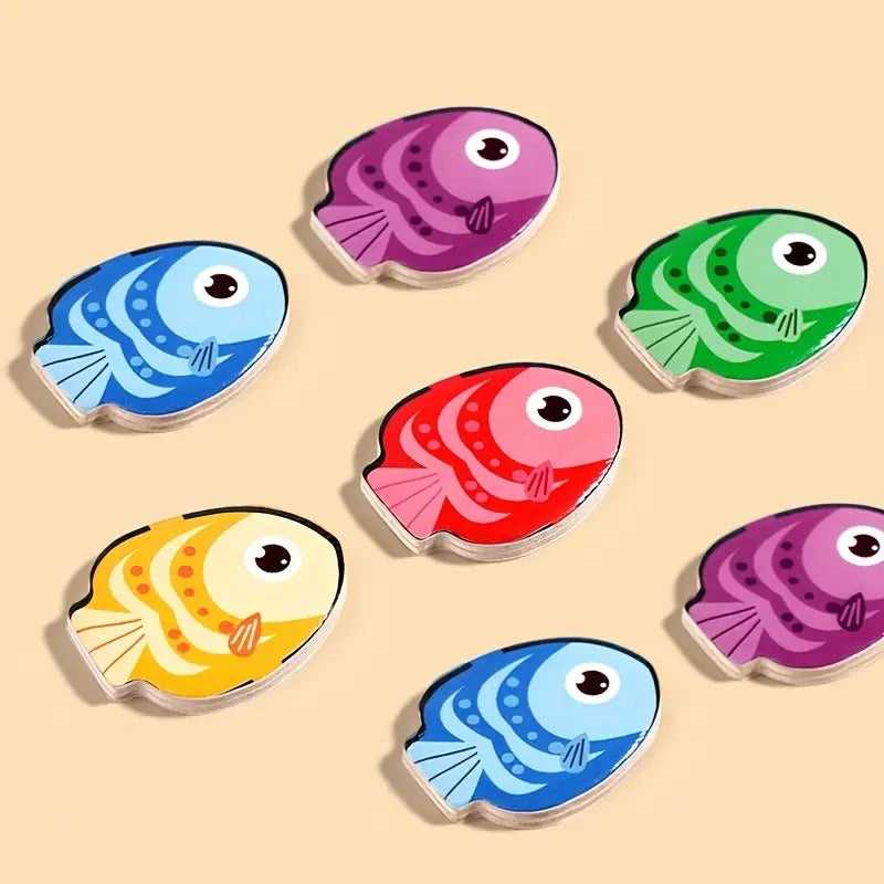 Montessori-vispuzzel om kleuren te sorteren