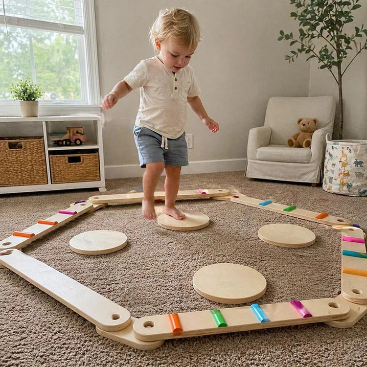 Montessori-balancebalken & stapstenen