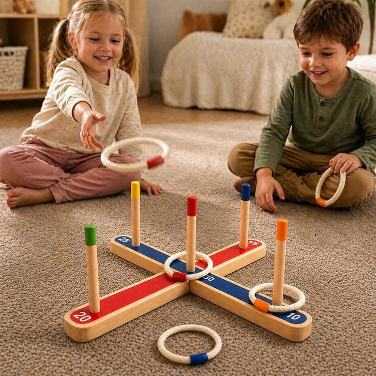 Montessori-ringwerpspel met cijfers & kleuren