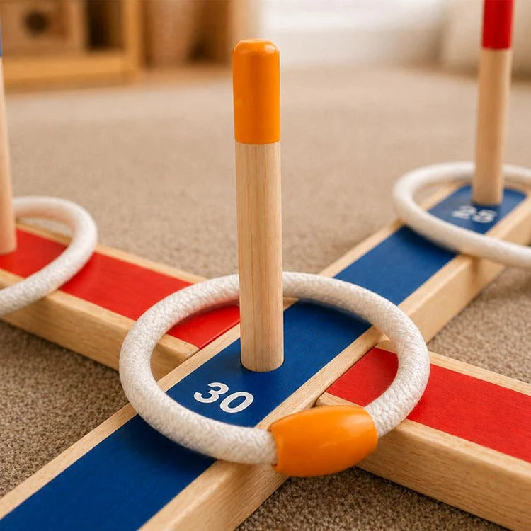 Montessori-ringwerpspel met cijfers & kleuren