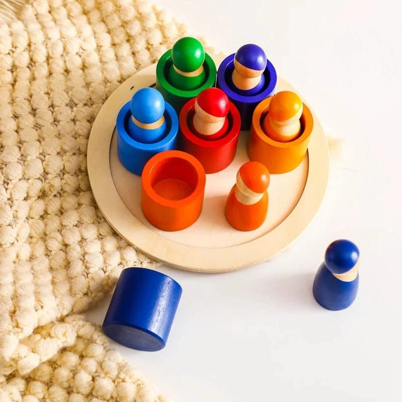 Montessori-stapel- & kleurenspel