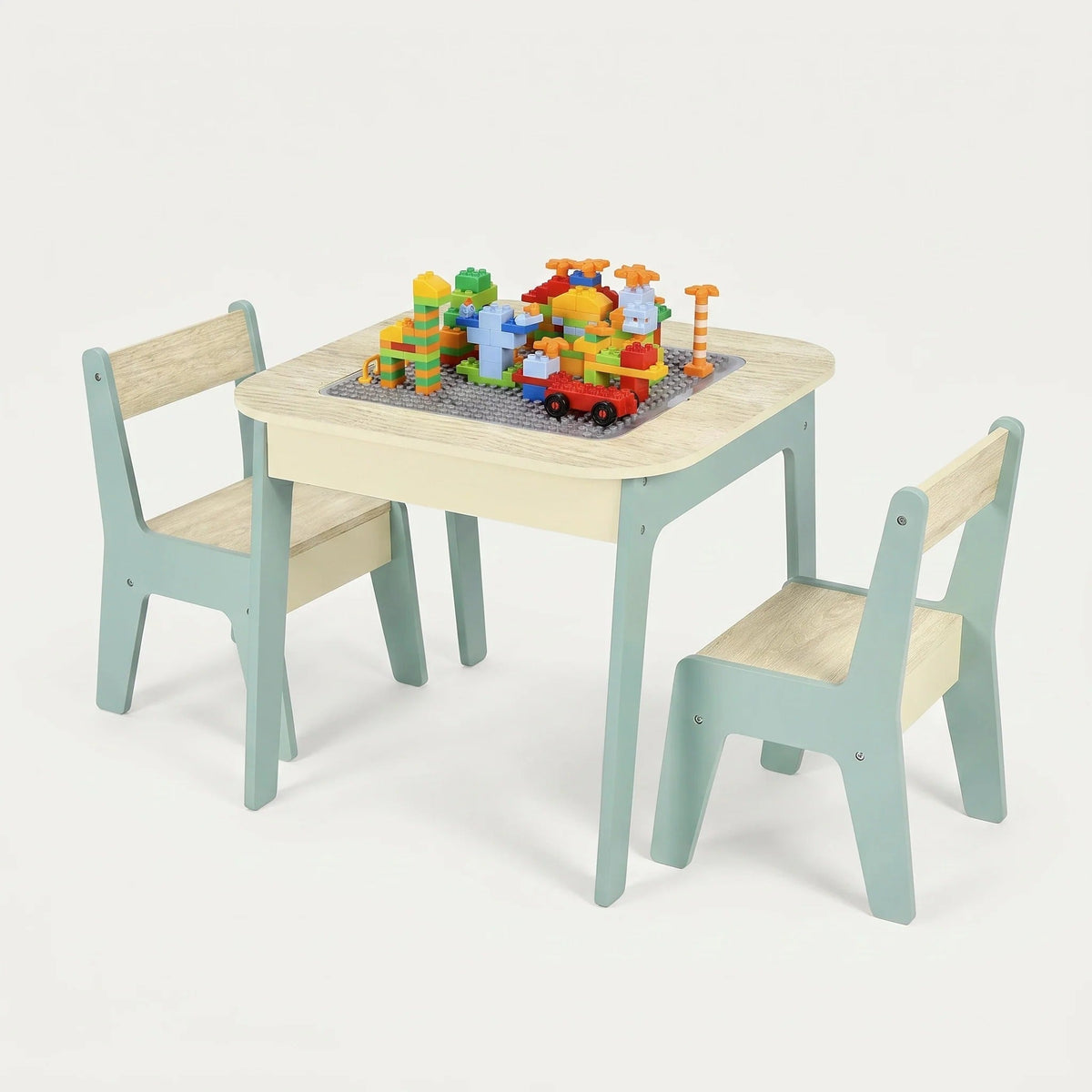 4-in-1 Montessori-activiteitentafel met stoelen
