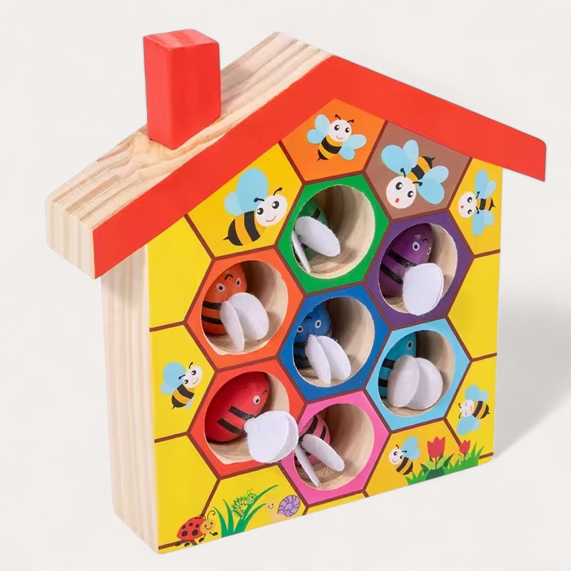Montessori-bijensorteerspel met pincet
