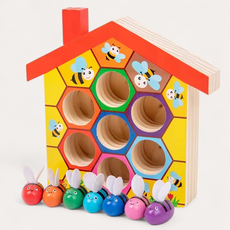 Montessori-bijensorteerspel met pincet
