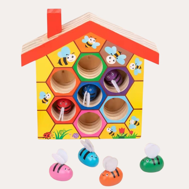 Montessori-bijensorteerspel met pincet