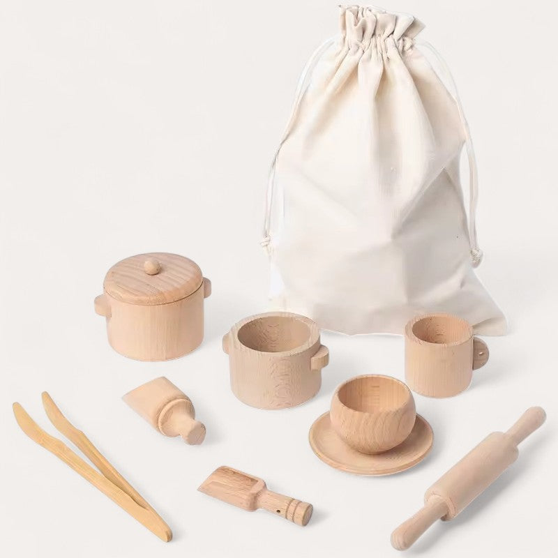 Montessori-houten keukenset voor kinderen