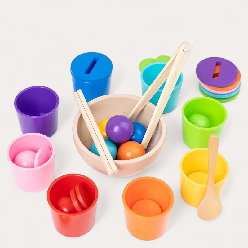 Montessori-sorteer- & telset met 8 kleuren