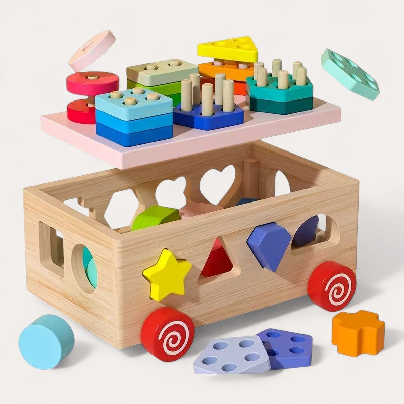 Montessori-stapelspel met geometrische vormen