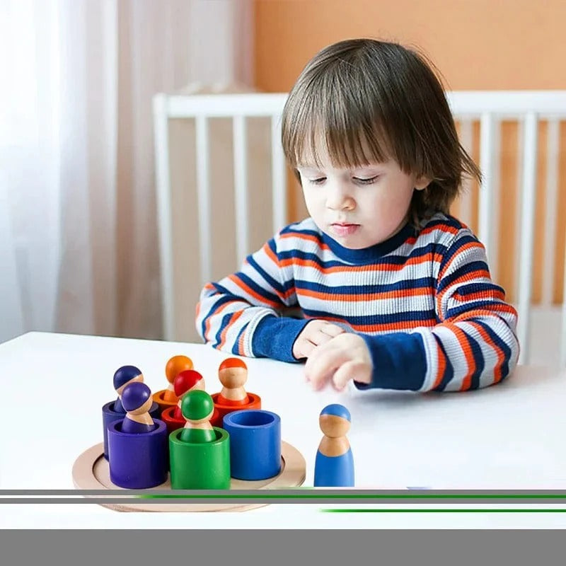 Montessori-stapel- & kleurenspel