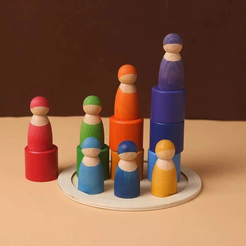 Montessori-stapel- & kleurenspel