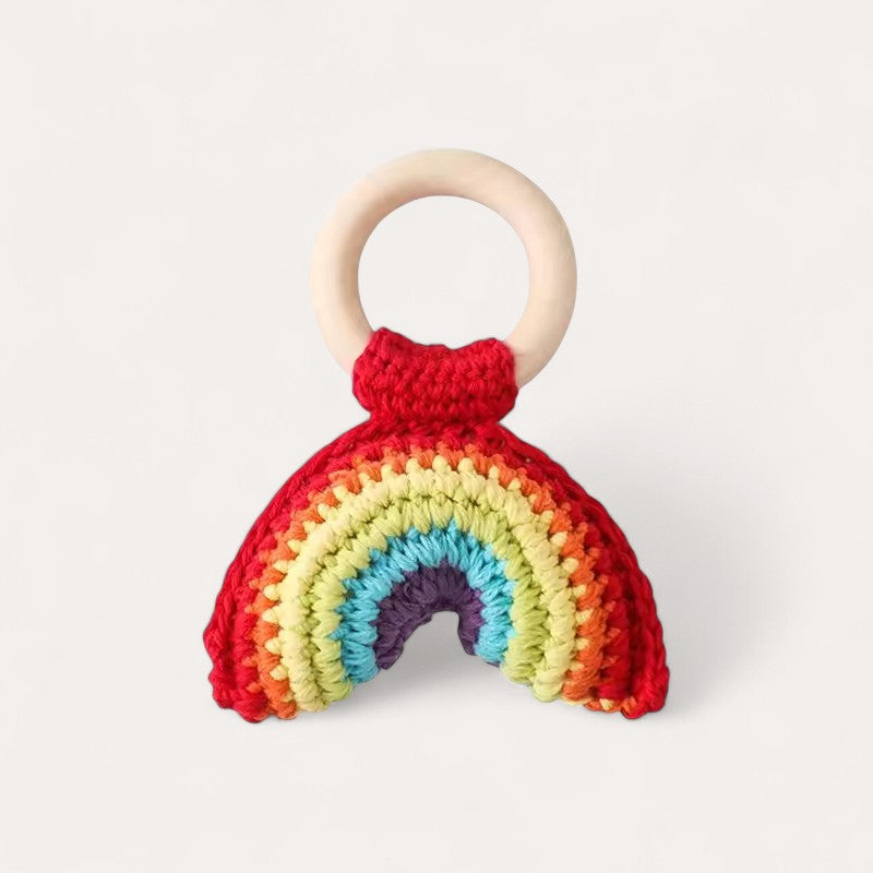 Montessori-houten rammelaar voor baby's