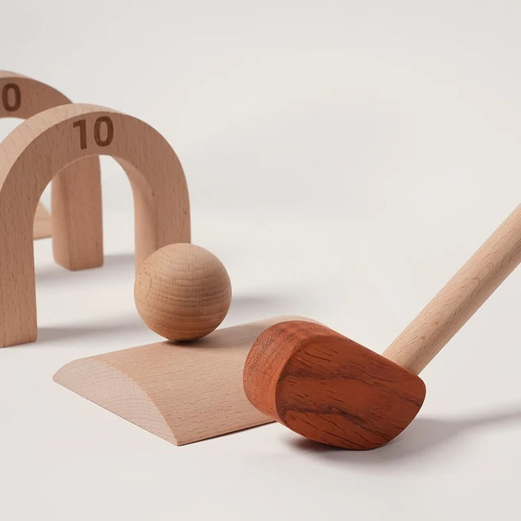 Montessori-golfset van hout