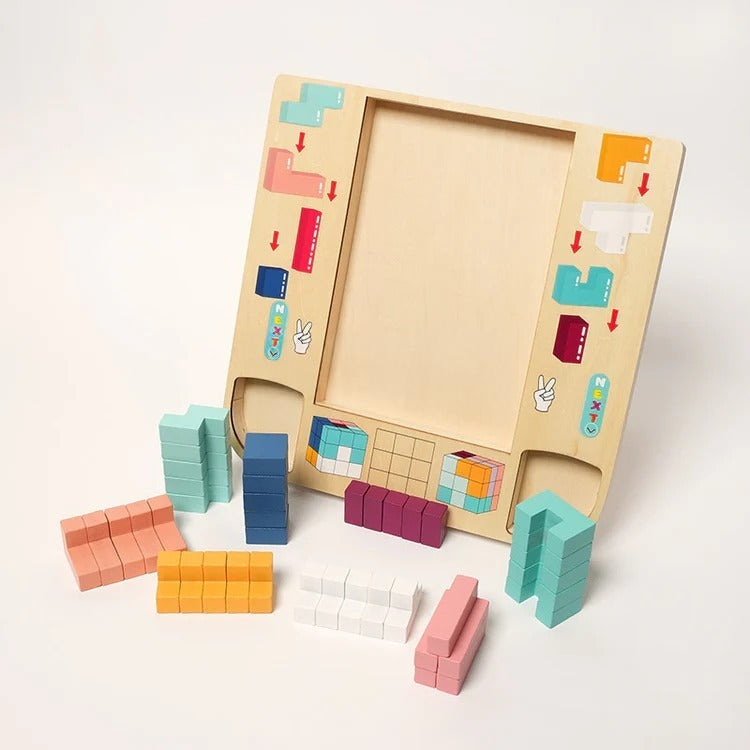 Montessori-Tetris-puzzel van hout