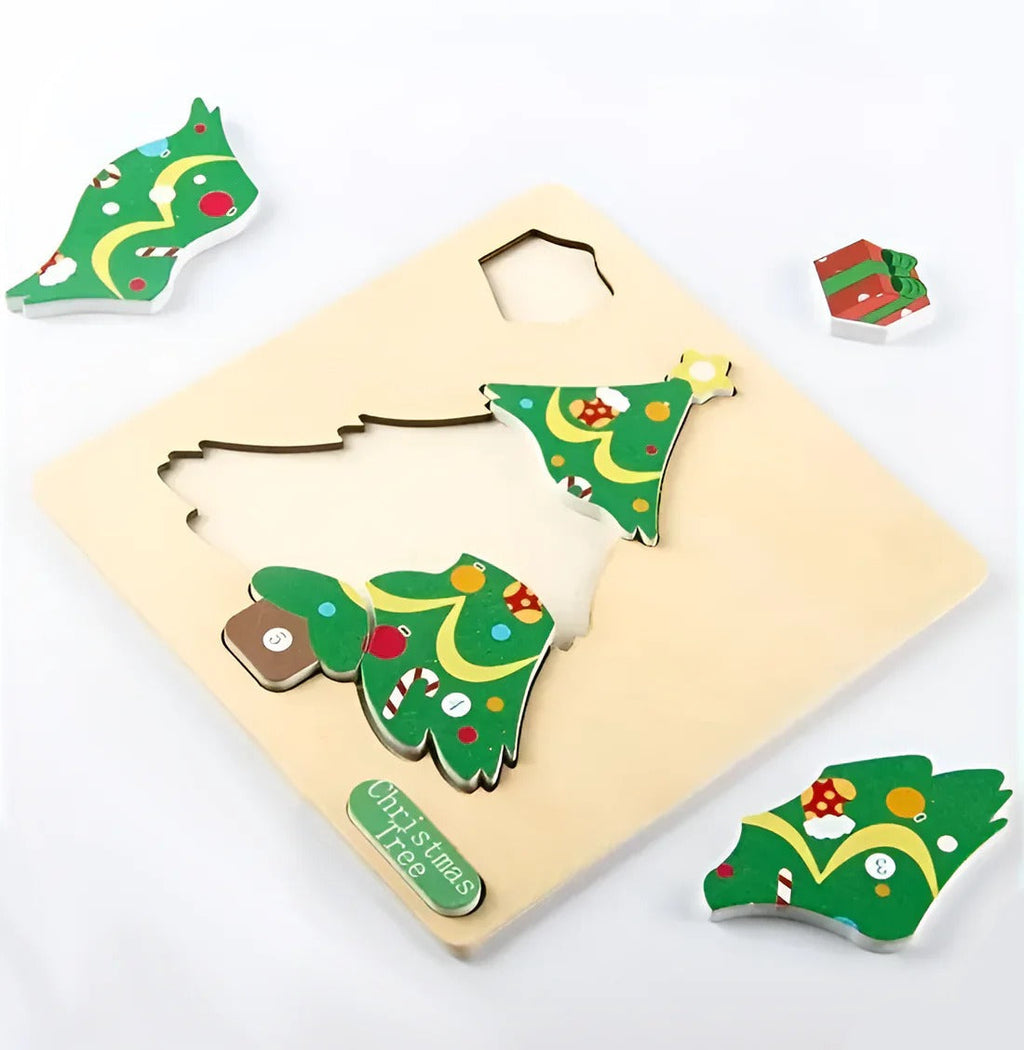 Set van 4 Montessori-kerstpuzzels