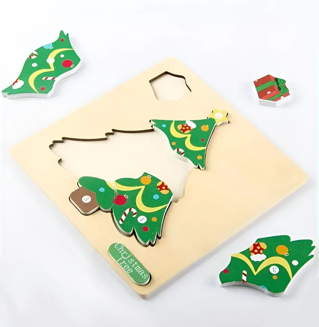 Set van 4 Montessori-kerstpuzzels