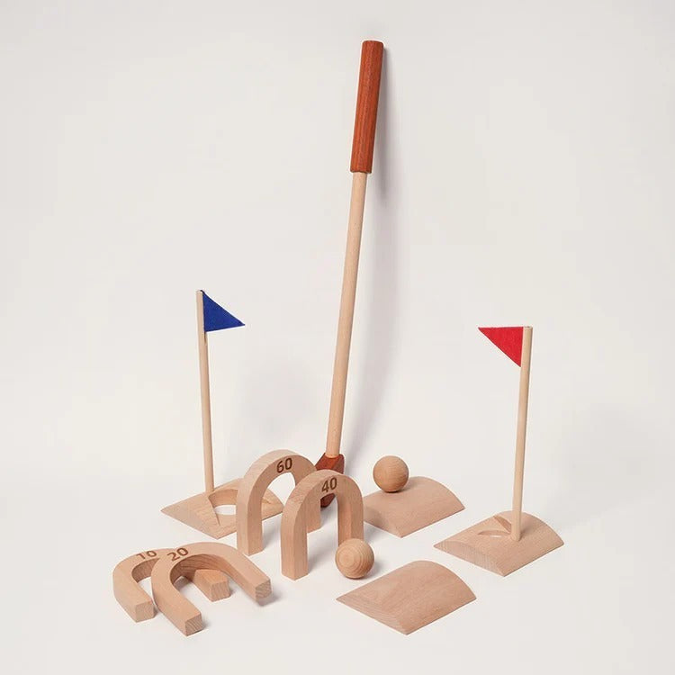 Montessori-golfset van hout