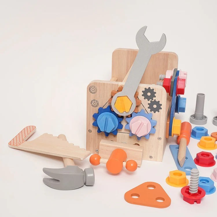 Montessori-houten werkplaats voor kinderen