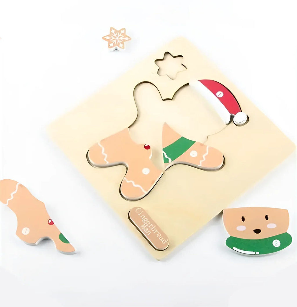 Set van 4 Montessori-kerstpuzzels