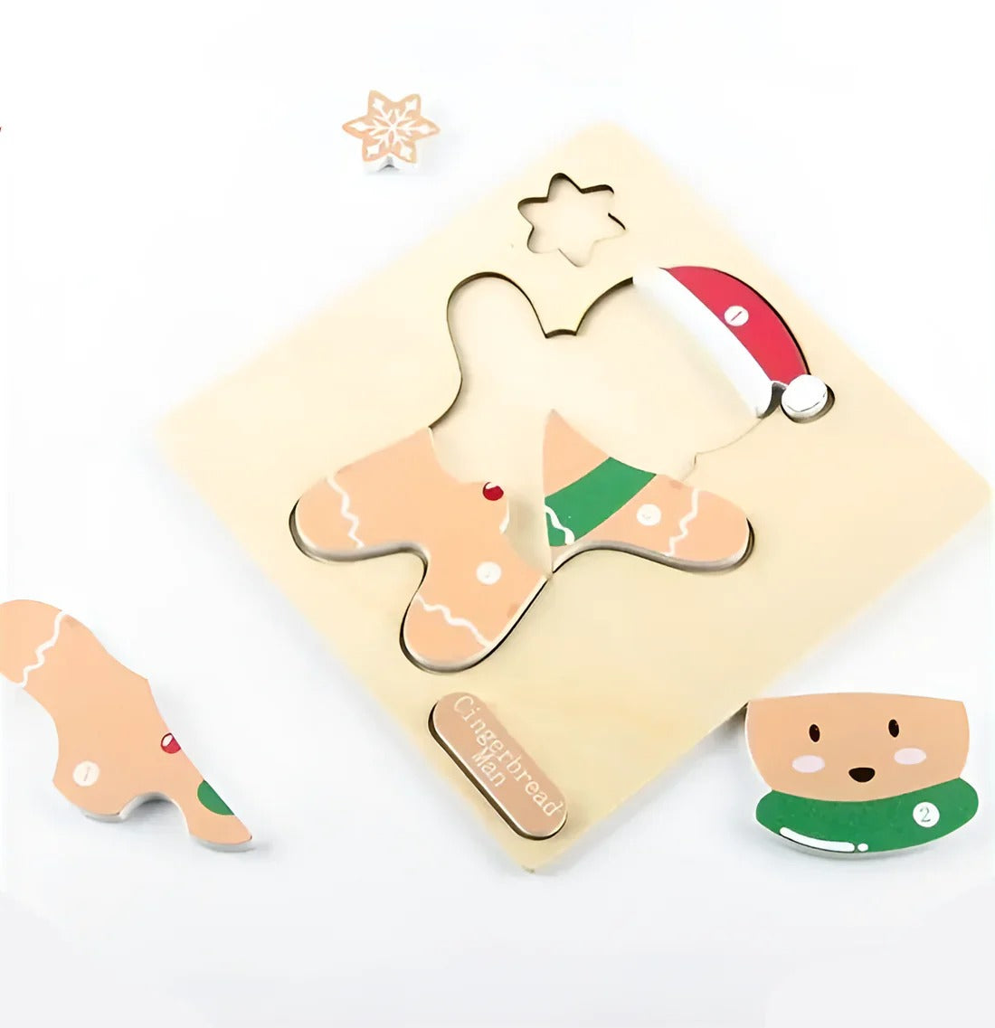 Set van 4 Montessori-kerstpuzzels