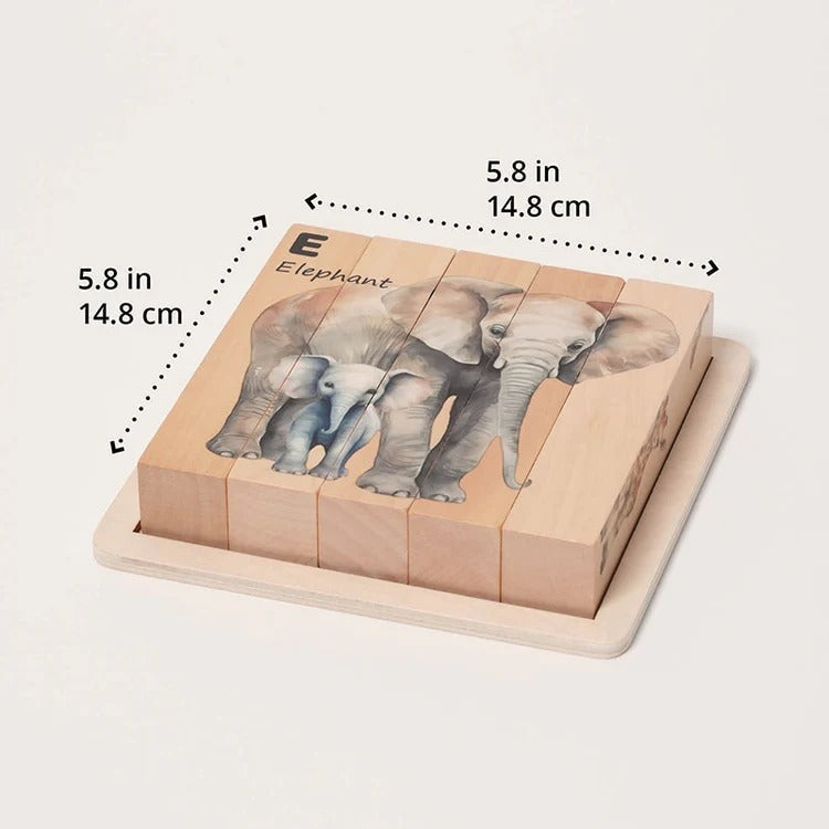 Montessori-houten dierenpuzzels met draaistukken