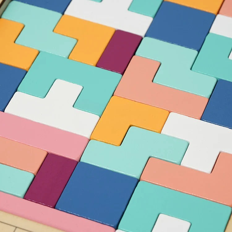 Montessori-Tetris-puzzel van hout