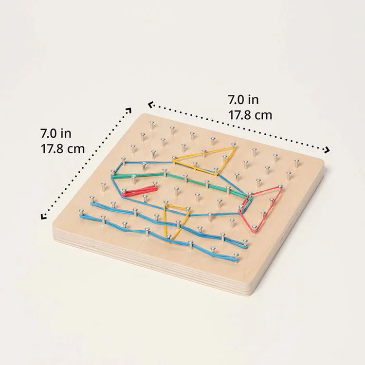 Montessori-geometriebord met elastiekjes