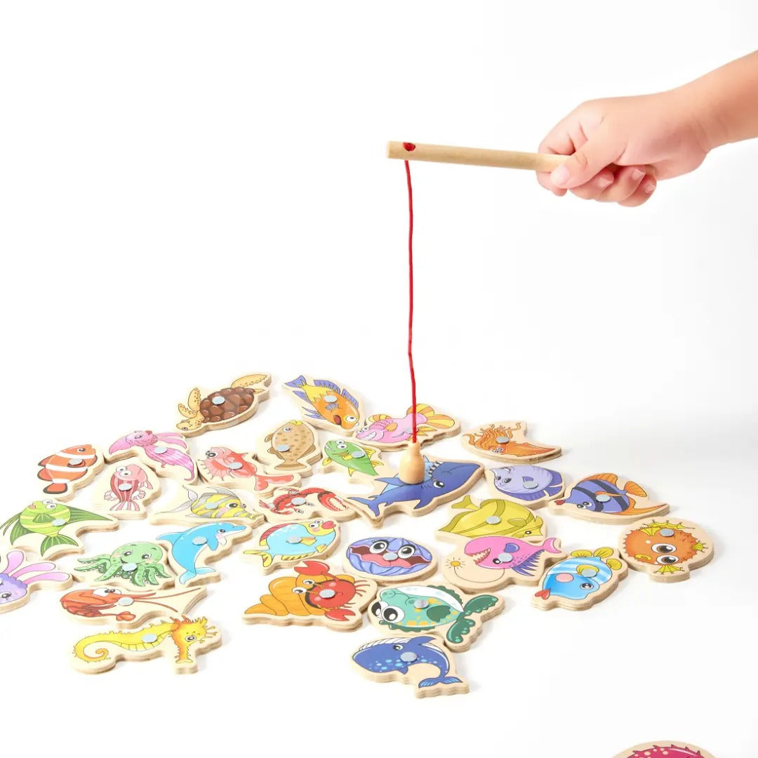 Montessori-houten visspel