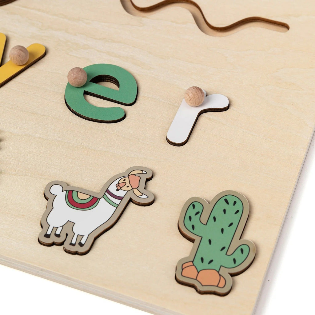 Montessori-naampuzzel van hout