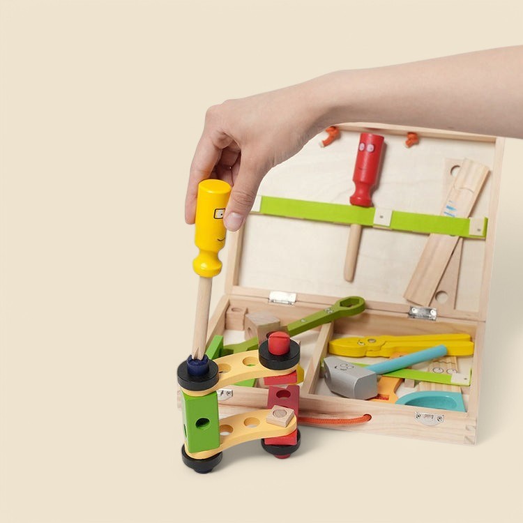 Montessori-gereedschapskist van hout