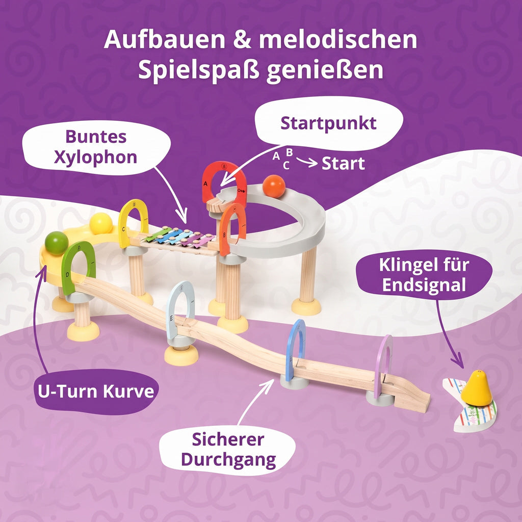 Montessori-muziekknikkerbaan met xylofoon