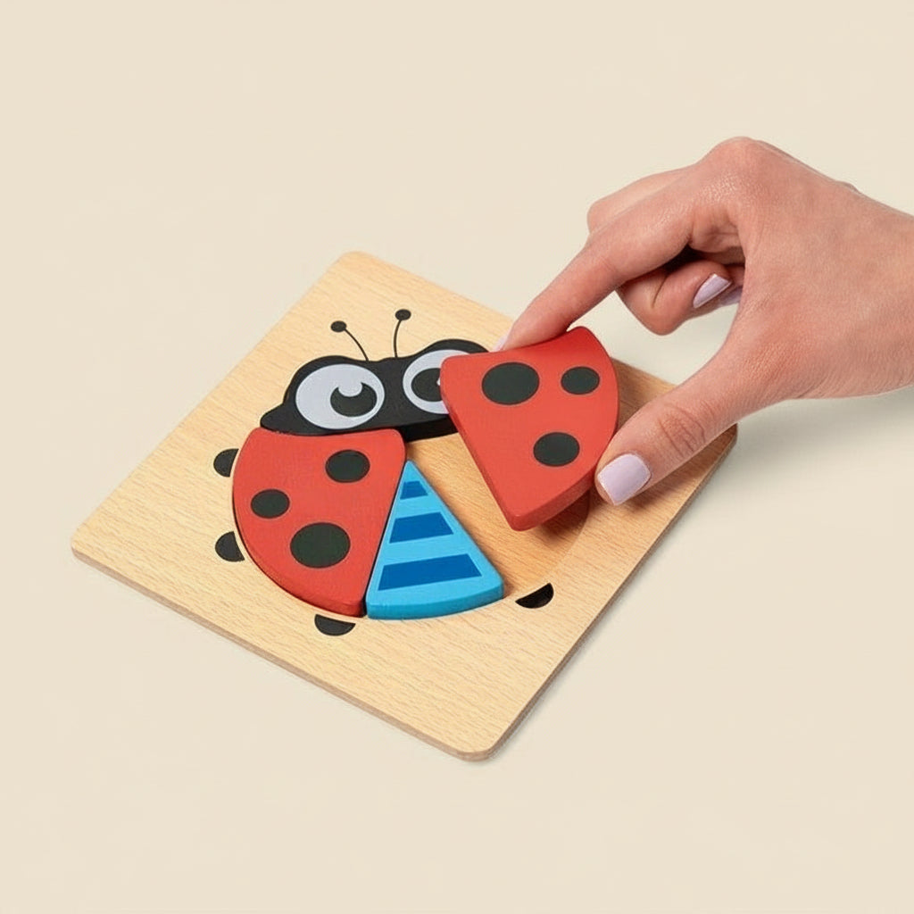 Montessori-houten leerpuzzel