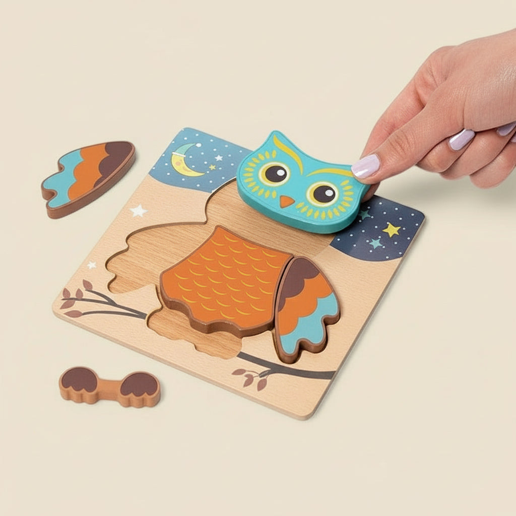 Montessori-houten leerpuzzel