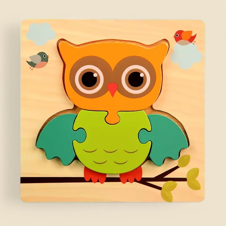 Montessori-houten leerpuzzel