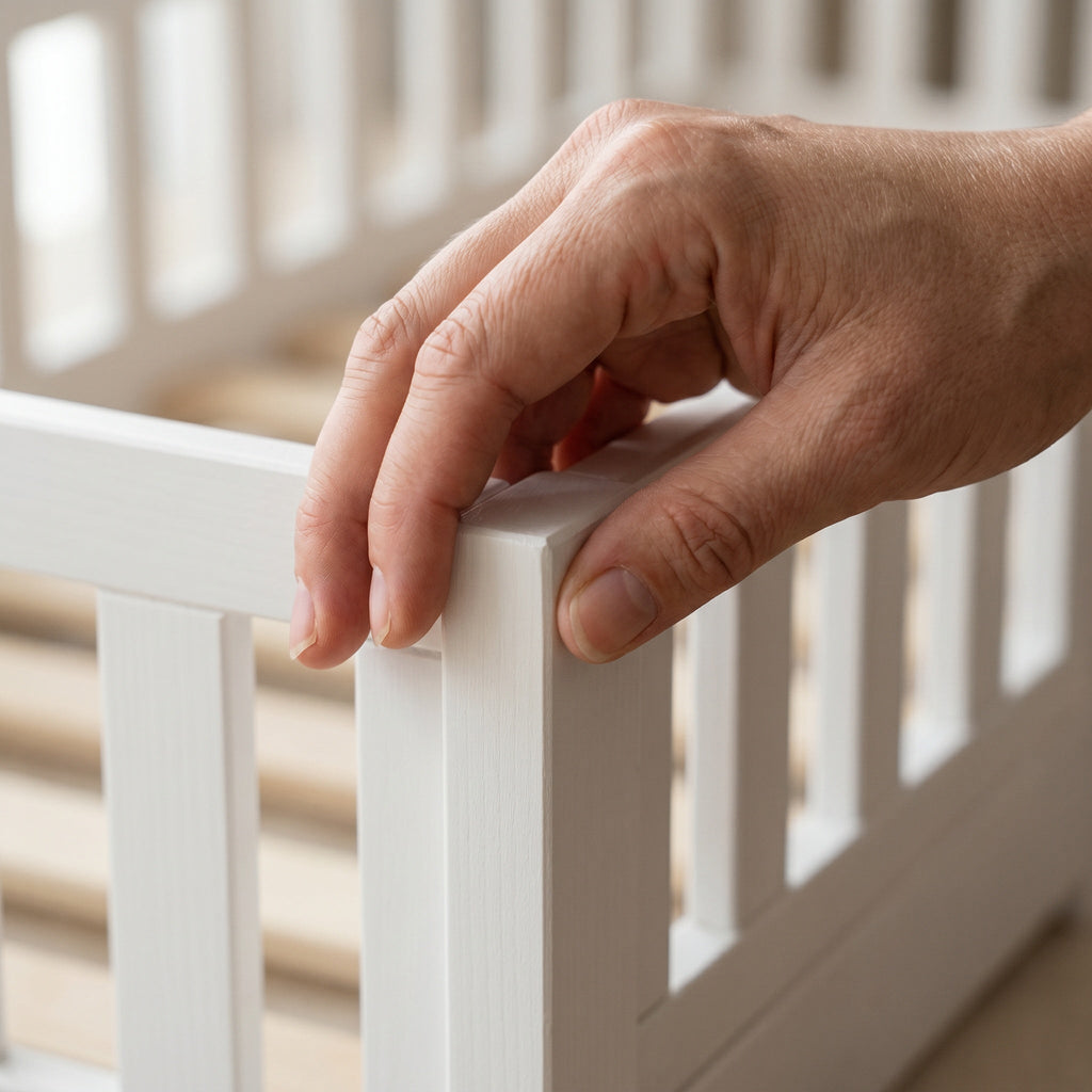 Montessori-vloerbed van wit massief hout