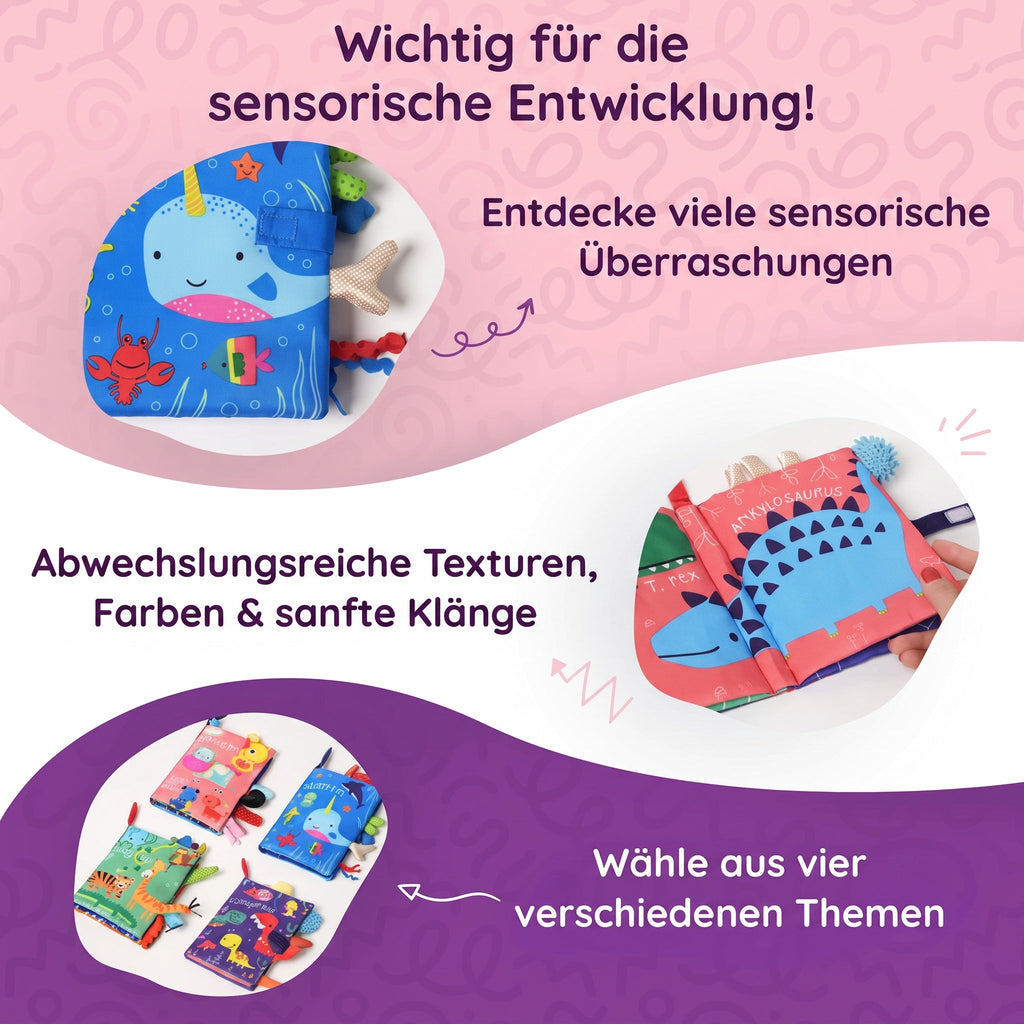 Montessori-stoffen boek voor baby's