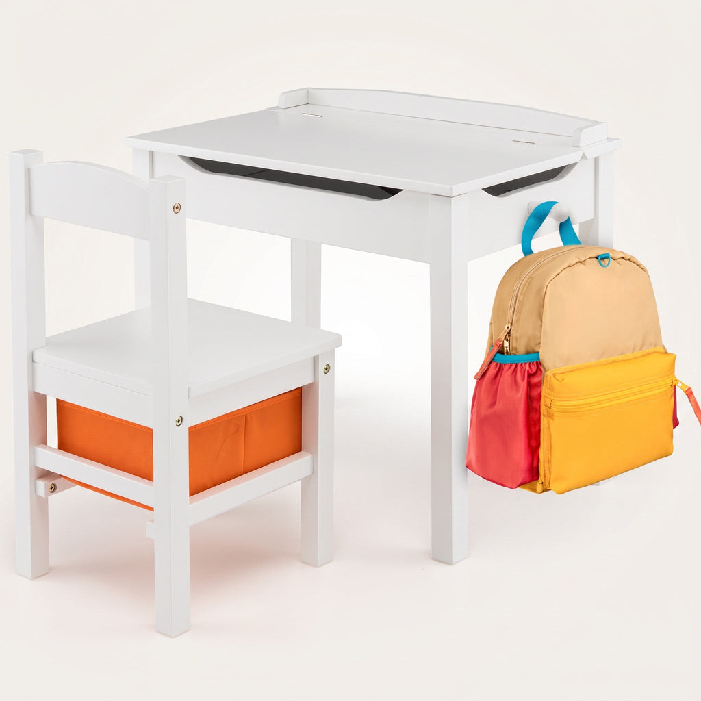 Montessori-bureau met stoel & opbergruimte