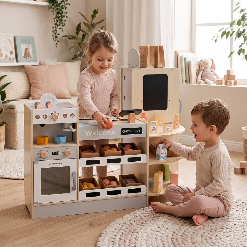 Montessori-winkel met kassa & accessoires