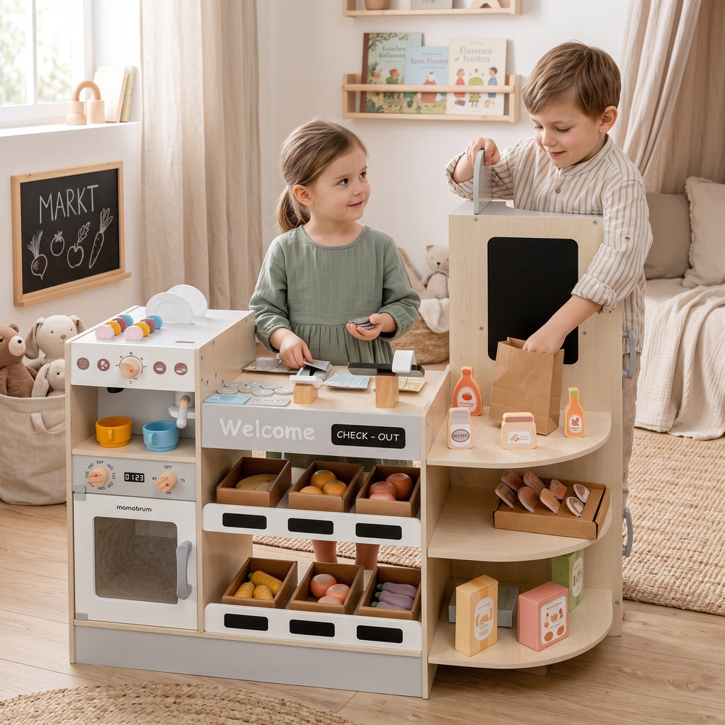 Montessori-winkel met kassa & accessoires
