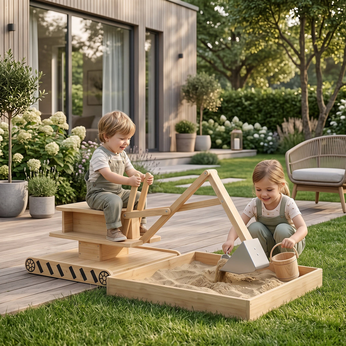 Montessori-zandgraafmachine met hendelbediening