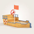 Montessori-zandbak in bootvorm