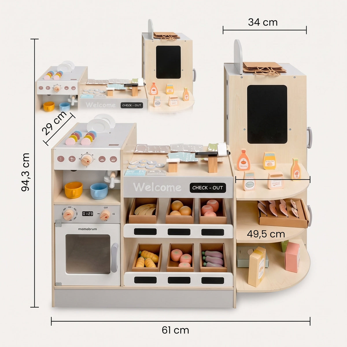 Montessori-winkel met kassa & accessoires