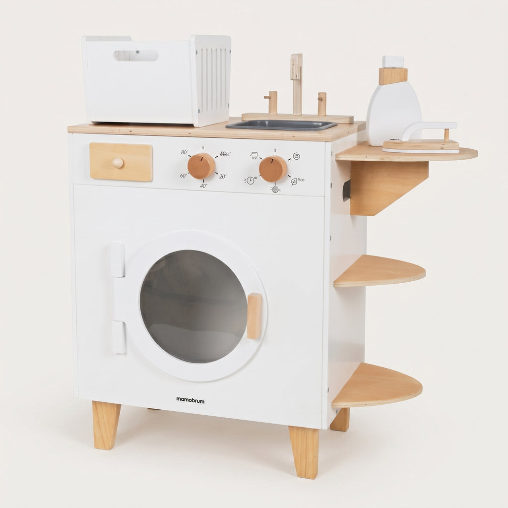 Montessori-houten speelwasmachine