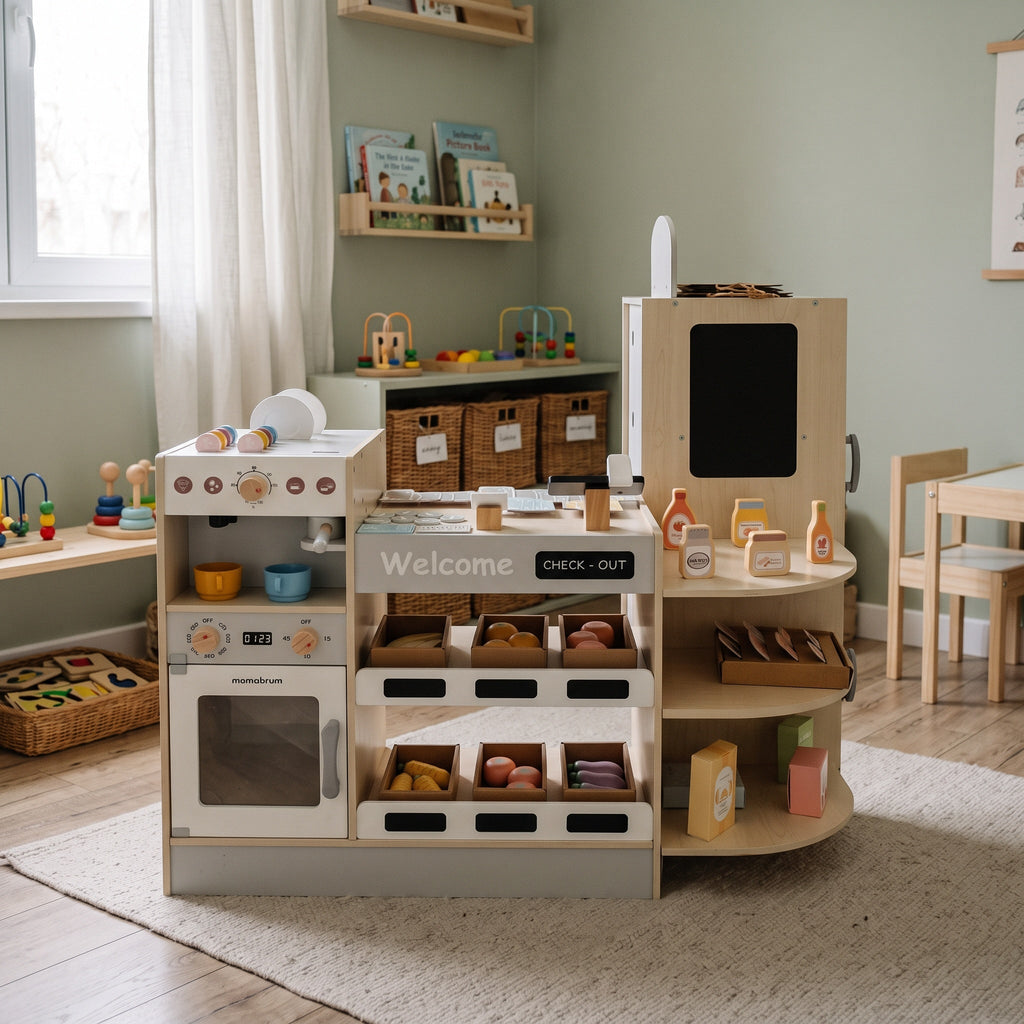 Montessori-winkel met kassa & accessoires