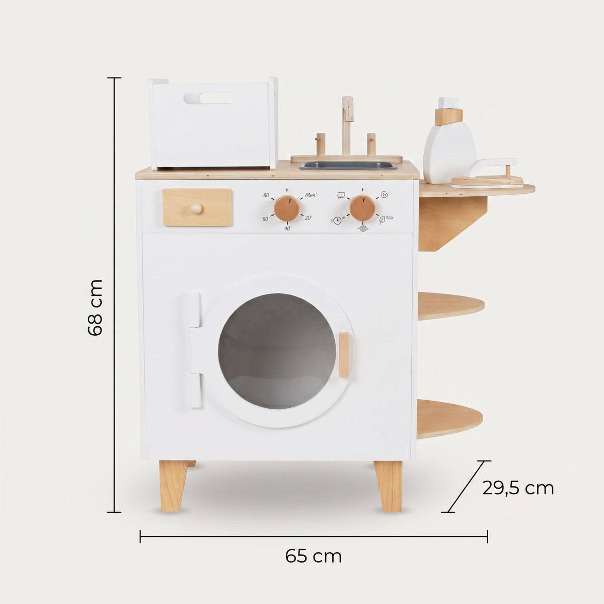 Montessori-houten speelwasmachine
